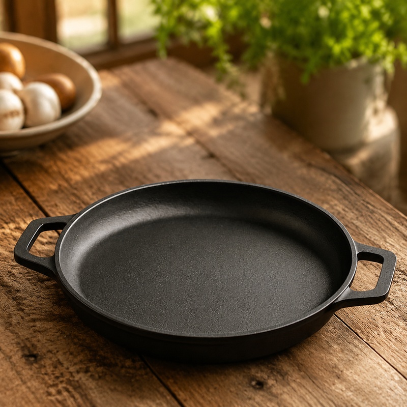 Heavy-Duty Cast Iron Fry Pan w - Mini Pancake Griddle ulasan dan harga