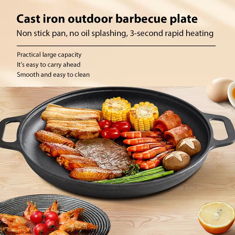 Heavy-Duty Cast Iron Fry Pan w - Mini Pancake Griddle ulasan dan harga