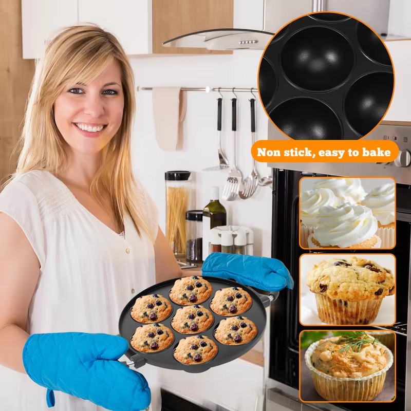 7-Cavity Aluminum Mold for Pan - Mini Pancake Griddle ulasan dan harga
