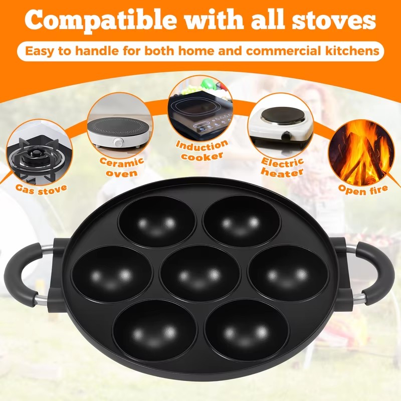 7-Cavity Aluminum Mold for Pan - Mini Pancake Griddle ulasan dan harga