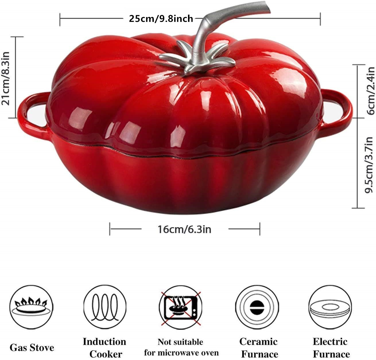 25cm Tomato Enameled Cast Iron - Cast Iron Corn ulasan dan harga